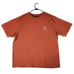 Carhartt K87 Loose Fit Washed Duck Cotton Pocket T Shirt Men's 2XL Orange